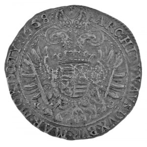 1658K-B Tallér Ag III. Ferdinánd Körmöcbánya (28,73g) T:XF,VF / Ungheria 1658K-B Tallero Ag Ferdinando III Kremnitz ...