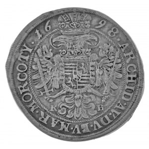 1698K-B 1/2 Tallér Ag I. Lipót Körmöcbánya (14,21g) T:XF ph. / Hungary 1698K-B Thaler Ag Leopold I Kremnitz (14,21g...