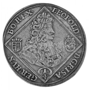 1701K-B 1/4 Tallér Ag I. Lipót Körmöcbánya (7,20g) T:XF / Hungary 1701K-B 1/4 Thaler Ag Leopold I Kremnitz (7,20g...