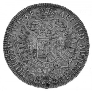 1734K-B Tallér Ag III. Károly Körmöcbánya (28,8g) T:XF patine / Hongrie 17343K-B Thaler Ag Charles III Kremnitz (28...