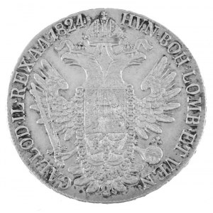 1824B Tallér Ag I. Ferenc Körmöcbánya (27,97g) T:XF,VF Hungary 1824B Thaler Ag Franz I Kremnitz/Kremnica (27,97g) C...