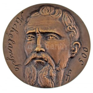 Farkas István Béla (1915-2005) DN Michelangelo kétoldalas bronz emlékérem (~86-88mm) T:AU,XF / Ungheria ND ...