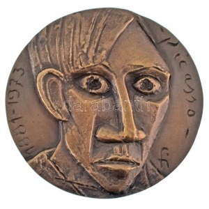 Farkas István Béla (1915-2005) DN Picasso kétoldalas bronz emlékérem (~87-88mm) T:AU,XF / Maďarsko ND Picasso double...