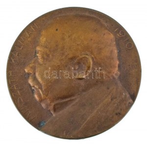 Murányi Gyula (1881-1920) 1910. Mikszáth Kálmán egyoldalas bronz emlékérem (41mm) T:XF kis patina / Ungarn 1910. ...