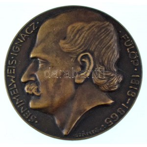 Szántó Gergely (1886-1962) DN Semmelweis Ignácz Fülöp 1818-1865 / Az anyák megmentője kétoldalas öntött bronz plakett...