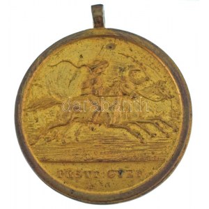 1840. Pesti Gyep bronz emlékérem füllel (44mm) T:AU,XF ph. / Maďarsko 1840. Peštiansky turf bronzový medailón s uškom ...