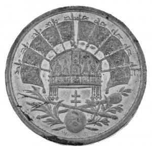 1867. A Buda-Pesti Koronázás Emlékeül 1867 Sn koronázási emlékérem. Szign.. : W.S. (37,5mm) T:VF oxidáció, ph. ...