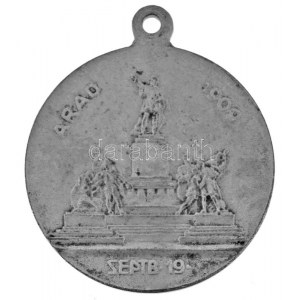 1909. Arad 1909 Septb. 19. / Aradi 'Kossuth' Asztaltársaság ezüstözött bronz emlékérem, füllel (25mm) T:XF ...