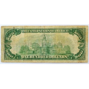 Amerikai Egyesült Államok 1929-1932. (1928) 100$ Gold Zertifikat sárga pecsét A 00547473 A Walter Orr Woods ...