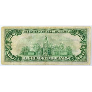 Amerikai Egyesült Államok / Ohio / Cleveland 1929. 100$ National Currency barna pecsét D 00033461 A T...