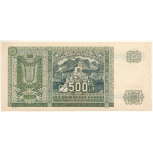 Szlovákia 1941. 500K T:AU sarokhajtások / Slovakia 1941. 500 Korun C:AU corner folds Krause P#12