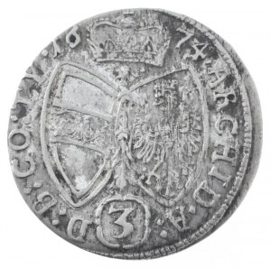 Autriche 1674. 3kr Ag 