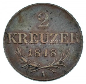 Ausztria 1848A 2kr Cu T:XF / Austria 1848A 2 Kreuzer Cu C:XF Krause KM#2188