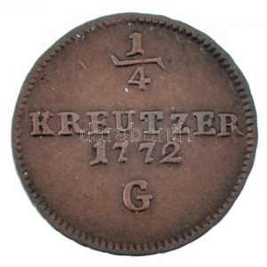 Osztrák államok / Burgaui őrgrófság 1772G 1/4kr Cu Mária Terézia Günzburg T:XF,VF Austrian states ...