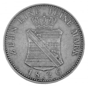 Német Államok / Szászország 1826S Tallér Ag I. Frigyes Ágost (28,18g) T:XF patina / Stati tedeschi / Sassonia...