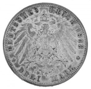 Német Birodalom / Bajorország 1913D 3M Ag 
