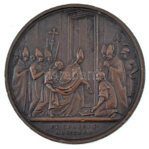 Olasz államok / Pápai Állam 1825. XII. Leó pápa / Vatikáni Szent Kapu befalazása kétoldalas bronz emlékérem. Szign....