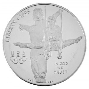 Amerikai Egyesült Államok 1995P 1$ Ag Atlantai Olimpia 1996 - Torna kapszulában T:PP patina / USA 1995P 1 Dollar Ag ...