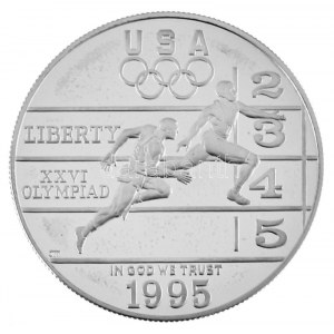 Amerikai Egyesült Államok 1995P 1$ Ag Atlantai Olimpia 1996 - Atlétika kapszulában T:PP folt, patina ...