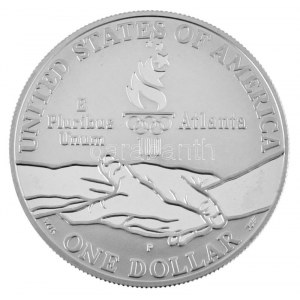 Amerikai Egyesült Államok 1995P 1$ Ag Atlantai Olimpia 1996 - Atlétika kapszulában T:PP folt, patina ...