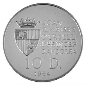 Andora 1994. 10D Ag XXVI. Nyári Olimpiai Játékok T:PP Andorra 1994. 10 Diners Ag XXVI Letnie Igrzyska Olimpijskie C...