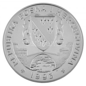 Bosnien-Herzegowina 1993. 750D Ag Olimpia - Sífutás T:PP / Bosnien und Herzegowina 1993. 750 Dinara Olympische Spiele - Kreuz...