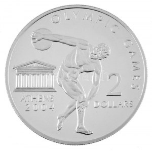 Cook-Szigetek 2002. 2D Cu-Ni Athéni Olimpiai Játékok 2004 T:PP Cook-Inseln 2002. 2 Dollars Cu-Ni ...