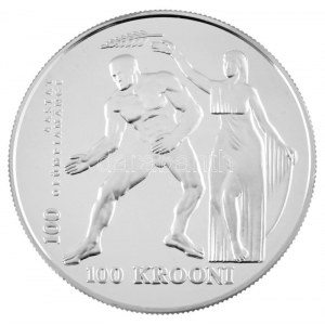 Észtország 1996. 100K Ag Olimpia T:PP Estland 1996. 100 Krooni Ag Olympische Spiele C:PP Krause KM#31