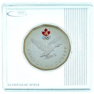 Kanada 2006. 1$ Ag Téli Olimpia 2006 - Lucky Loonie részben multicolor, kapszulában T:PP patina Canada 2006...