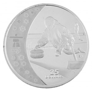 Kanada 2007. 25$ Ag A vancouveri Téli Olimpia 2010 / Curling forgalomba nem került, részben hologramos emlékérme...