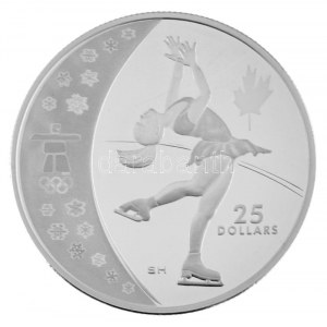 Kanada 2008. 25$ Ag A vancouveri Téli Olimpia 2010 / Műkorcsolya forgalomba nem került, részben hologramos emlékérme...