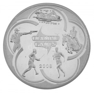 Kazahsztán 2007. 100T Ag Pekingi Olimpia 2008 - Öttusa kapszulában T:AU (PP) karc / Kazakhstan 2007. 100 Tenge Ag ...