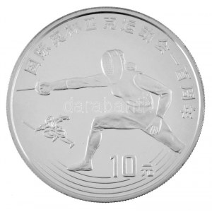 Kína 1993. 10Y Ag Az Olimpia évszázada - Vívás T:PP China 1993. 10 Yuan Ag Century of Olympics - Fencing C...