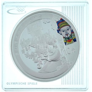 Kína 2008. 10Y Ag Pekingi Olimpia 2008 - Tea részben multicolor, kapszulában T:PP / Čína 2008. 10 Yuan Ag ...