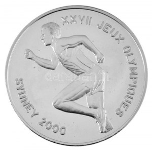Kongó 2000. 10Fr Ag 2000. évi Olimpiai Játékok Sydney - Futás T:PP folt, ujjlenyomat / Congo 2000. 10 Francs Ag ...