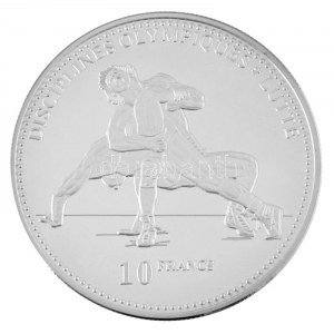 Kongó 2000. 10Fr Ag 2000. évi Olimpiai Játékok Sydney - Birkózás T:PP ujjlenyomat / Congo 2000. 10 Francs Ag ...