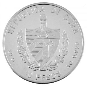 Kuba 2002. 10P Ag XXVIII. Olimpiadi di Nyári T:PP felületi karcok Cuba 2002. 10 Pesos Ag XXVIII Olimpiadi estive C...