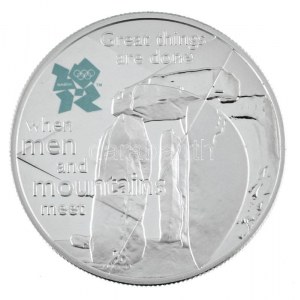 Nagy-Britannia 2009. 5P Ag Londoni Olimpia 2012 - Stonehenge kapszulában T:PP folt / Great Britain 2009. 5 Pound Ag ...