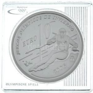 Spanyolország 2005. 10E Ag Torinói Téli Olimpia 2006 kapszulában T:PP / Spanien 2005. 10 Euro Ag ...