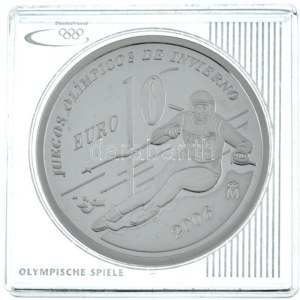 Spanyolország 2005. 10E Ag Torinói Téli Olimpia 2006 kapszulában T:PP / Španielsko 2005. 10 Euro Ag ...