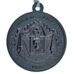 Svájc 1851. L De S J De l'Union des Coeurs R R O De Genéve kétoldalas bronz szabadkőműves érem kék szalagon T...