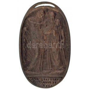 Zutt Richard (1887-1938) 1914. Pénzintézetek Hadikórháza bronzo ovális emlékérem (48x29mm) T:AU / Ungheria 1914. ...