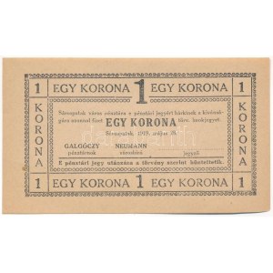 Sárospatak 1919. 1K számozás nélküli T:AU sarokhajlás, tűlyuk / Hongrie / Sárospatak 1919...