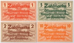 Ausztria / Hart bei Amstetten hadifogolytábor ~1914-1918. 2h + 5h + 10h + 1K T:AU sarokhajlások / Austria ...