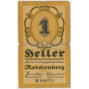 Ausztria / Reichenberg hadifogolytábor ~1914-1918. 1h T:VG / Austria / Campo di prigionia di Reichenberg ~1914-1918. 1 Heller C...