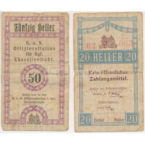 Ausztria / Theresienstadt tiszti hadifogolytábor 1917. 20h + 50h T:F,VG ragasztással / Austria ...