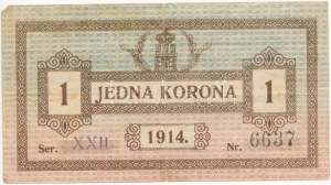 Lengyelország / Lwow 1914. 1K T:VG nagyobb szakadás / Poland / Lwow 1914. 1 Korona C...