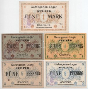 Német Birodalom / Chemnitz hadifogolytábor ~1914-1918. 1pf - 1M (11xklf), közte bélyegzéssel és bélyegzés nélkül T:AU...