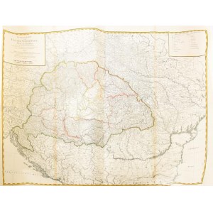 Magyarország, Erdély és Szlavónia rézmetszetű térképe. Bal felső sarkában kartus felirata : Wenzely, A(nton)...