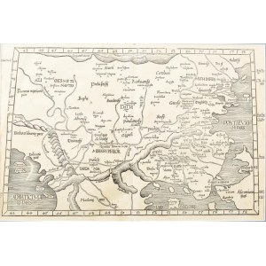 Magyarország, Románia, Bulgária fameszetű térképe a Boszporusszal és a Dardanellákkal. Megjelent, Michael Servetus...